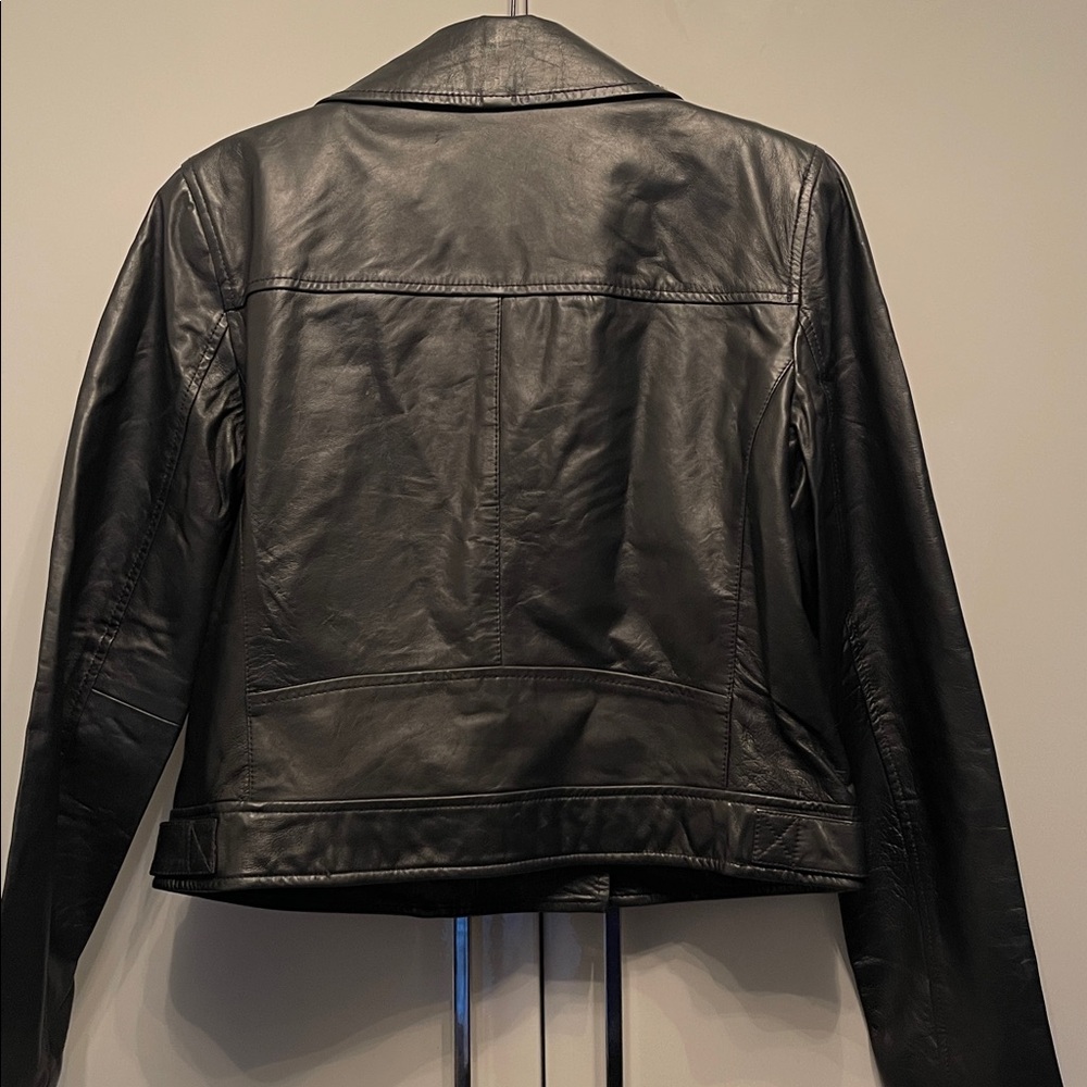 Michael Kors Black Leather Moto Jacket - Picture 3 of 4